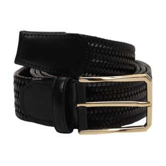 Canali Belts, male, Black, 115 CM, Woven Rope Belt