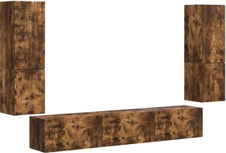 vidaXL Conjunto De Mueble De Tv 4 Uds. Roble Ahumado Vidaxl