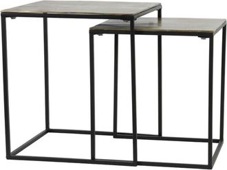 Light & Living Light&living - Juego De 2 Mesas Auxiliares Banos Bronce Antiguo