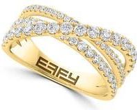 Effy Lab Grown Diamond Crisscross Ring in Gold at Nordstrom Rack, Size 7