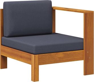 vidaXL Vidaxl - Sof&aacute; Central Con 1 Reposabrazos Madera Acacia Gris Oscuro