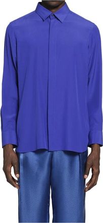 Tom Ford Silk Shirt - Heren - Casual Overhemden - Blauw - M - Overhemden
