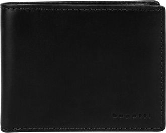 Bugatti Geldb&ouml;rse BUGATTI REMO, Herren, schwarz, Leder, leicht gl&auml;nzend, unifarben, Kleinlederwaren Geldb&ouml;rse, echt Leder