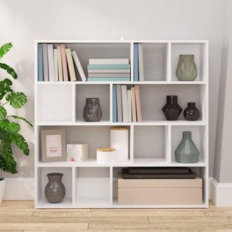 Berkfield Home Decorative Book Cabinet/Room Divider White 105x24x102 cm | Size: 105 x 24 x 102 cm