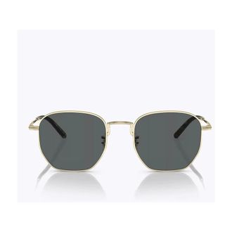 Oliver Peoples Sunglasses, unisex, Yellow, 51 MM, Hexagonal Gold Sunglasses Polarized