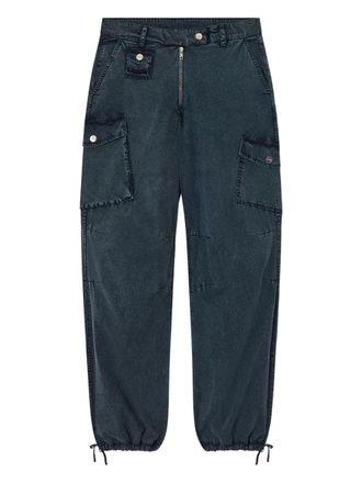 Ganni cargo-pockets trousers - Blue