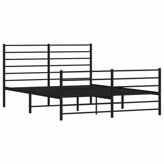 Berkfield Home Metal Bed Frame with Headboard & Footboard Black 140x200 cm