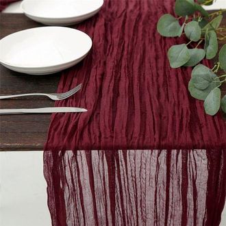 OEM Camino De Mesa De Gasa De 90x180 Cm, Mantel Plisado, Decoraci&oacute;n De Mesa De Estilo Bohemio Campestre, Mantel De Arpillera, Decoraci&oacute;n Del Hogar