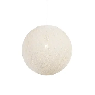 QAZQA R&uacute;stico L&aacute;mpara Colgante Inteligente Blanca 45 Cm Con Wifi A60 - Corda Cuerda Esfera /redonda Adecuado Para Led Max. 1 X 4.9 Watt - Qazqa