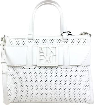 A|X Armani Exchange Susy Laser Cut Big Tote - Dames - Shoppers - Wit - ONE Size - Tassen