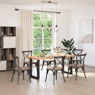 Berkfield Home Coffee Table Legs U-Shaped 2 pcs Black 60x(72-73) cm Steel