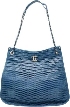 Chanel Pre-owned Shoulder Bags, female, Blue, Size: ONE SIZE Pre-owned Vintage Shoulder Bag