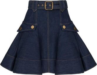 Zimmermann Denim Skirts, female, Blue, Size: S Denim Cargo Mini Skirt