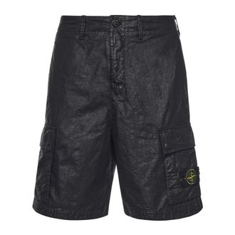 Stone Island Casual Shorts, male, Black, Size: W29 L100001 -Look Nylon Panama-TC
