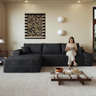 STILVORA Sof&aacute; Modular Sin Hueso De 270 Cm, Con Chaise Longue En Forma De L, Sof&aacute; Modular Moderno, Con Asiento Profundo, Sin Necesidad De Montaje, Sof&aacute;s De Comp