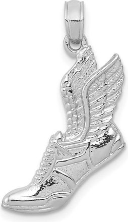Diamond2Deal 10k White Gold Polished Running Shoe Pendant