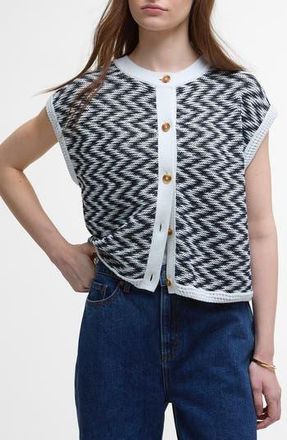 Barbour Oliva Short Sleeve Cardigan in Cloud Navy at Nordstrom Rack, Size 10 Us / 14 Uk