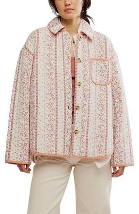 Free People Alexie Print Boxy Quilted Jacket in Ivory at Nordstrom Rack, Size X-Small