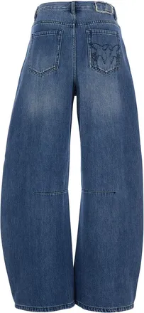 Pinko Womens Jeans With Bleach Effect Blue Cotton