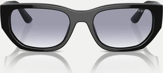 Vogue Occhiali da sole rettangolari neri con lenti blu-Nero