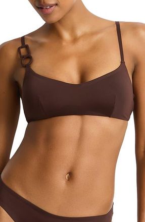 Sea Level Australia Mythos Scoop Neck Bikini Top in Cocoa at Nordstrom, Size 12 Us
