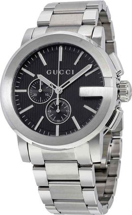 Gucci G-Chrono Black Dial Stainless Steel Mens Watch YA101204