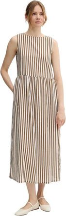 Benetton Linnen Blend Jurk - Dames - Jurken - Bruin - Maat: XS Linnen