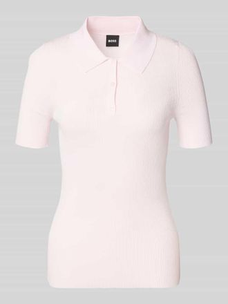 HUGO BOSS Slim Fit Poloshirt aus Rippstrick in Rose, Gr&ouml;&szlig;e XXL