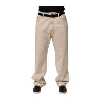 Dolce & Gabbana Beige Straight Denim Jeans for Men