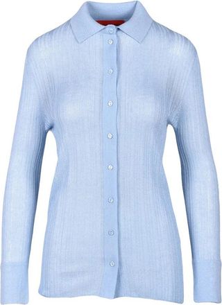 Wild Cashmere Ribbed Cardigan - Light Blue