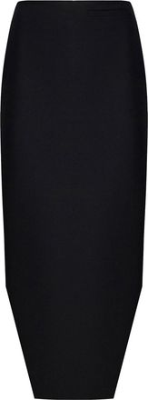 Givenchy Black Wool And Mohair Asymmetric Midi Skirt