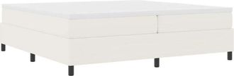 vidaXL Box Spring Bed Cream and White 200 x 200 cm Corduroy Fabric vidaXL