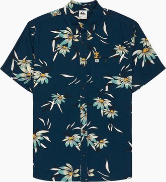 Quiksilver Mens Quiksilver Mens Coastal Floral Short Sleeve Shirt - Navy - Size: Regular/36