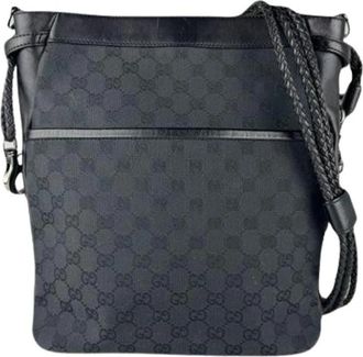 Gucci Pre-owned Canvas Cross Body Bag - unisex - Vintage Schoudertas - Zwart - ONE Size - Vintage