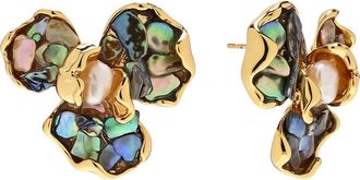 Eye Candy Los Angeles Mabel Flower Stud Earrings in Green at Nordstrom Rack