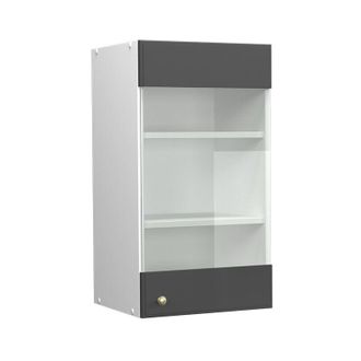 Vicco Armario de cocina con vidrio Fame-Line, Antracita-oro, 40 cm