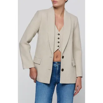 L'agence Amelie Tweed Blazer in Cappuccino/ivory Tweed at Nordstrom, Size 12