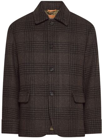 Cruna Classic Plaid Jacket with Structured Collar and Tailored Fit