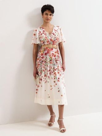 Phase Eight Lovette Floral Dress in Cream at Nordstrom, Size 12