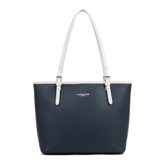 Lancaster Tote Bags, female, Blue, Size: ONE SIZE Sac cabas &eacute;paule Zipp&eacute;e M Smooth