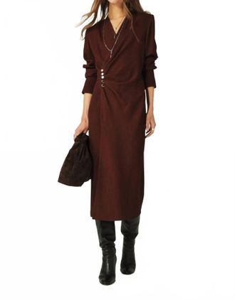 BA&SH Fiji Midi Dress In Chocolate