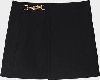 Burberry Mini Wool Skirt with Horse Clip