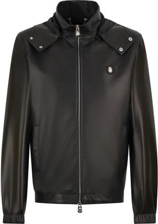 Billionaire Boys Club Nappa Leather Windbreaker Basic - Heren - Leren en Su&egrave;de Jassen - Zwart - XL - Leer - Jassen