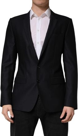Dolce & Gabbana Womens Black Martini Single Breasted Jacket Blazer Virgin Wool Clothing