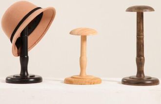 OEM Soporte De Madera Vintage Para Sombreros/pelucas, Negro, 21 Cm