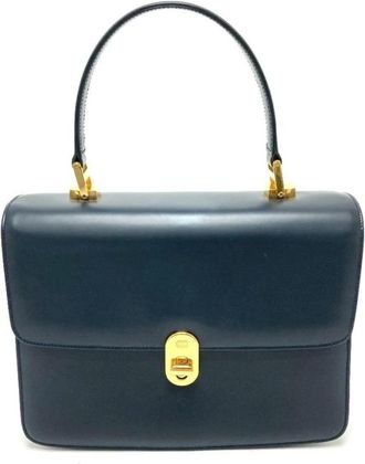 Gucci Pre-owned Handbags, female, Blue, Size: ONE SIZE Pre-owned Top Handle Bag