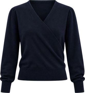 Twinset 262Tt333101410 Maglione corto con scollo a V - - Knitwear - Donna - Blu - XS