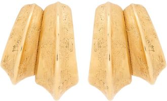 Saint Laurent Bo Pointes Arrondies Sculpted Gold-tone Earrings - One Size