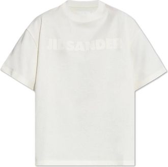 Jil Sander T-shirt met logo - Dames - T-shirts - Wit - XS - Katoen - Tops