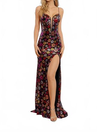 Nox Anabel Womens Floral Sequin Dress In Black